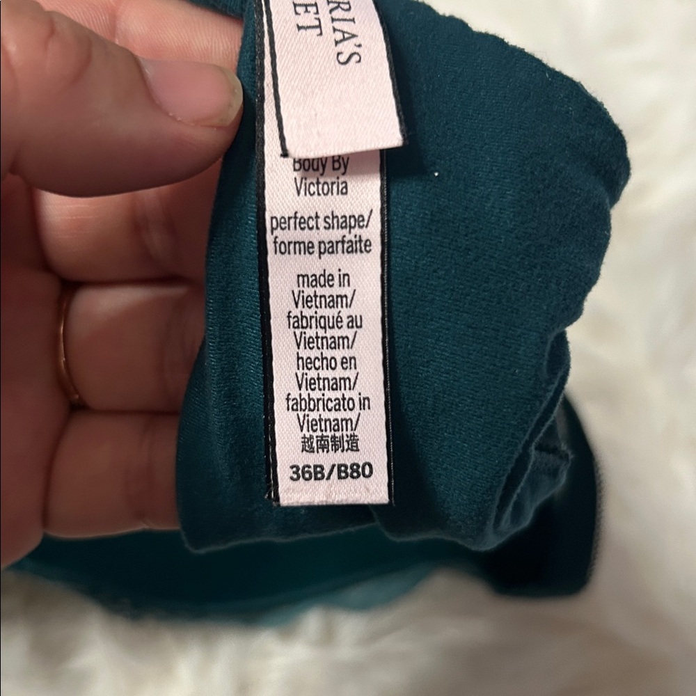 Victoria's Secret  Teal Floral lace push-up Bra size 36B - Picture 5 of 6